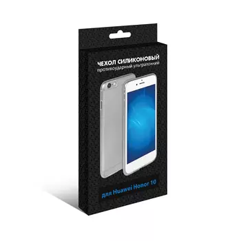 Чехол DF для смартфона Huawei Honor 10, силикон, прозрачный