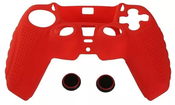 Чехол для геймпада Red Line HS-PS5304C для Sony PlayStation 5, пластиковый, красный (УТ000024660)