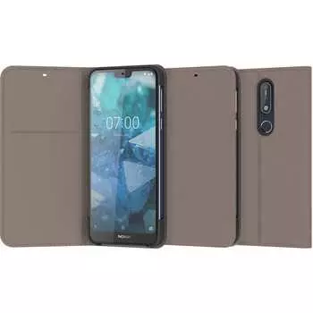 Чехол Flip Cover CP-270 для смартфона Nokia 7.1, поликарбонат/полиуретан, серый (8P00000042)