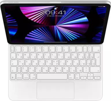 Чехол-клавиатура Apple Magic Keyboard для планшета Apple iPad Pro 11" (2021) iPad Air (2020), пластик, белый (MJQJ3RS/A)