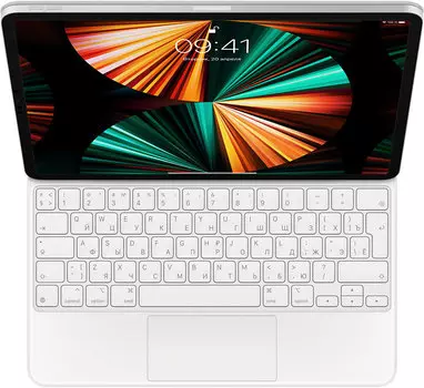 Чехол-клавиатура Apple Magic Keyboard для планшета Apple IPad Pro 12.9" (2021), пластик, белый (MJQL3RS/A)