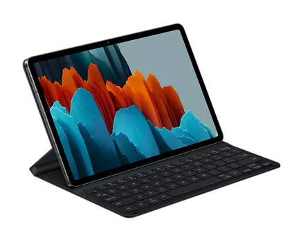 Чехол-клавиатура Samsung для планшета Samsung Galaxy Tab S7, полиуретан, черный (EF-DT630BBRGRU)