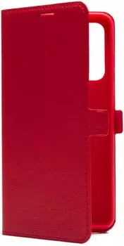 Чехол-книжка BoraSCO для смартфона Xiaomi Poco M4 Pro 5G, искусственная кожа/микрофибра, красный (70110)
