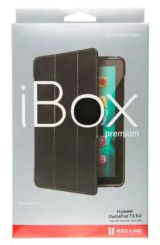 Чехол-книжка Red Line iBox Premium для планшета Huawei MediaPad T3 8.0 кожа, черный (УТ000013731)