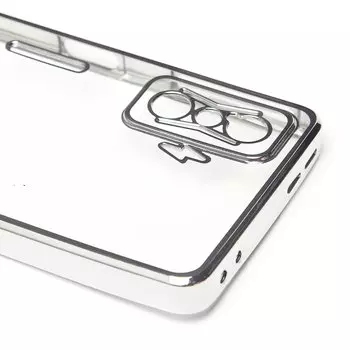 Чехол-накладка Activ Pilot для смартфона Xiaomi Poco F4 GT, прозрачный, с серебристой рамкой (207305)