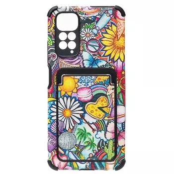 Чехол-накладка Activ с картхолдером для смартфона Xiaomi Redmi Note 11 4G Global/Redmi Note 11S 4G, силикон, цветной принт (210541)