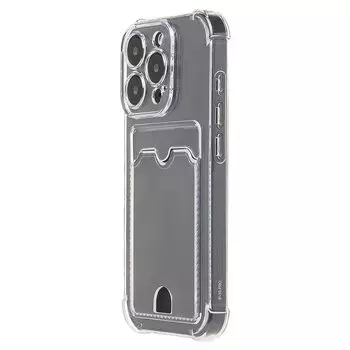 Чехол-накладка Activ SC276 с кардхолдером для смартфона Apple iPhone 16 Pro, силикон, прозрачный (234399)