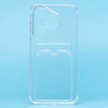 Чехол-накладка Activ SC276 с картхолдером для смартфона Huawei Pura 70 Global, силикон, прозрачный (232826)