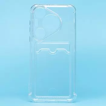 Чехол-накладка Activ SC276 с картхолдером для смартфона Huawei Pura 70 Pro Global, силикон, прозрачный (232848)