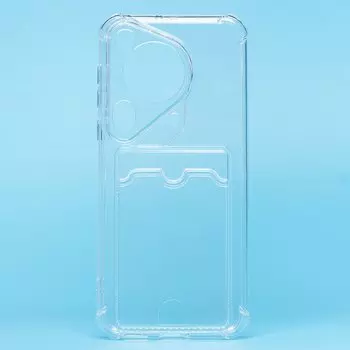 Чехол-накладка Activ SC276 с картхолдером для смартфона Huawei Pura 70 Ultra Global, силикон, прозрачный (232868)