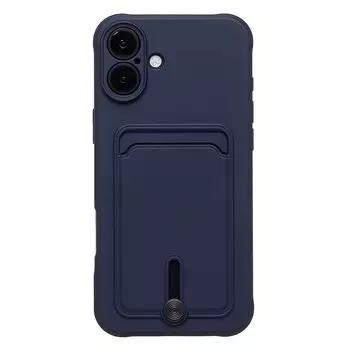 Чехол-накладка Activ SC304 с кардхолдером для смартфона Apple iPhone 16 Plus, силикон, темно-синий (234450)