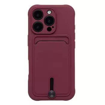 Чехол-накладка Activ SC304 с кардхолдером для смартфона Apple iPhone 16 Pro, силикон, бордовый (234455)