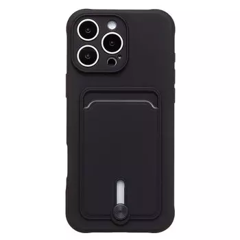 Чехол-накладка Activ SC304 с кардхолдером для смартфона Apple iPhone 16 Pro Max, силикон, черный (234444)
