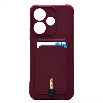 Чехол-накладка Activ SC304 с кардхолдером для смартфона Xiaomi Redmi 13 4G, силикон, бордовый (233763)