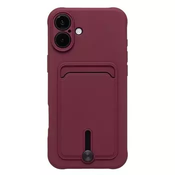 Чехол-накладка Activ SC304 с кардхолдером для смартфона Apple iPhone 16 Plus, силикон, бордовый (234454)