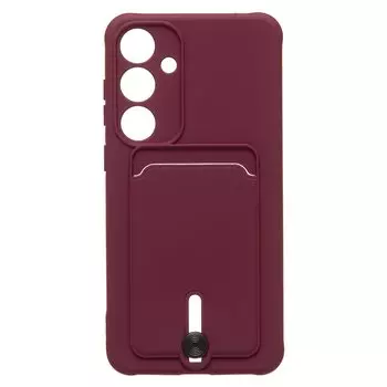 Чехол-накладка Activ SC304 с кардхолдером для смартфона Samsung Galaxy S24+, пластик/силикон, бордовый (228142)