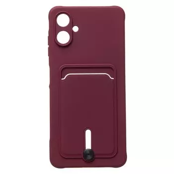 Чехол-накладка Activ SC304 с картхолдером для смартфона Samsung Galaxy A06, силикон, бордовый (235676)