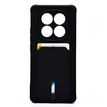 Чехол-накладка Activ SC304 с картхолдером для смартфона Xiaomi Redmi Note 14 Pro, силикон, черный (238760)