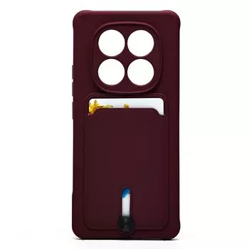 Чехол-накладка Activ SC304 с картхолдером для смартфона Xiaomi Redmi Note 14 Pro, силикон, бордовый (238761)