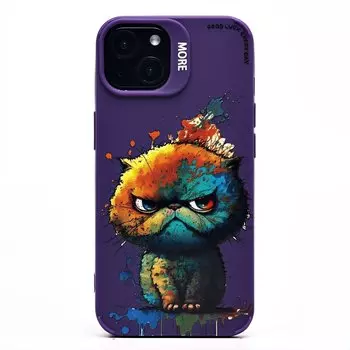 Чехол-накладка Activ SC335 для смартфона Apple iPhone 13, TPU, фиолетовый (кот) (227069)