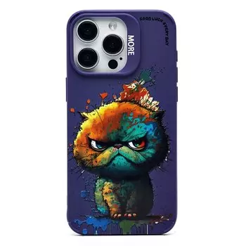 Чехол-накладка Activ SC335 для смартфона Apple iPhone 15 Pro Max, TPU, фиолетовый (кот) (227021)