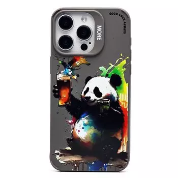 Чехол-накладка Activ SC335 для смартфона Apple iPhone 15 Pro Max, TPU, серый (панда) (227022)