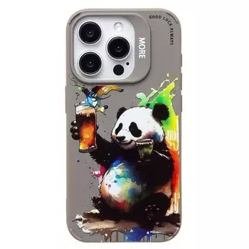 Чехол-накладка Activ SC335 для смартфона Apple iPhone 15 Pro, TPU, серый (панда) (227028)