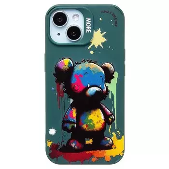 Чехол-накладка Activ SC335 для смартфона Apple iPhone 15, TPU, темно-зеленый (кот) (227037)