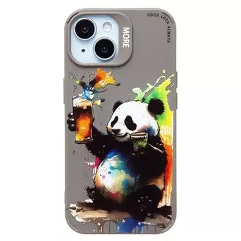 Чехол-накладка Activ SC335 для смартфона Apple iPhone 15, TPU, серый (панда) (227034)