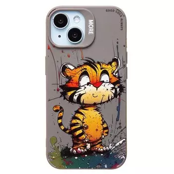 Чехол-накладка Activ SC335 для смартфона Apple iPhone 15, TPU, серый (тигр) (227035)