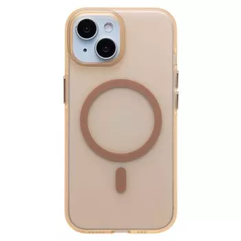 Чехол-накладка Activ SM038 SafeMag для смартфона Apple iPhone 15, TPU, золотистый/прозрачный (238589)
