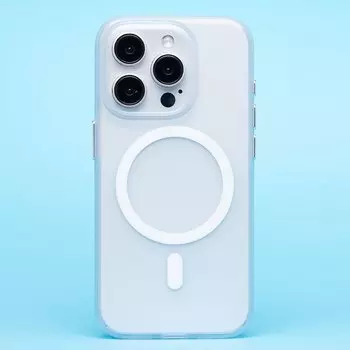 Чехол-накладка Activ SM038 SafeMag для смартфона Apple iPhone 15 Pro, TPU, белый/прозрачный (238591)