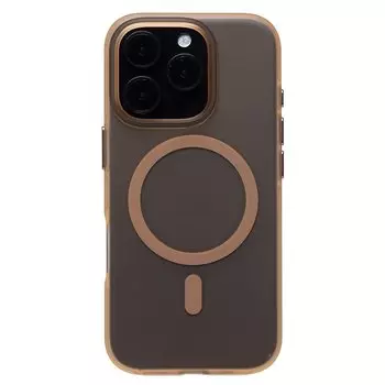 Чехол-накладка Activ SM038 SafeMag для смартфона Apple iPhone 16 Pro, TPU, золотистый/прозрачный (238598)