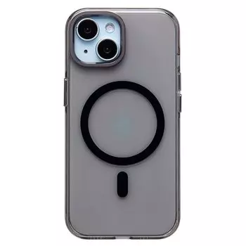 Чехол-накладка Activ SM039 SafeMag для смартфона Apple iPhone 15, TPU, черный/прозрачный (238607)