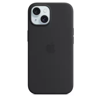 Чехол-накладка Apple Silicone Case with MagSafe для смартфона Apple iPhone 15, силикон/микрофибра, черный (MT0J3FE/A)