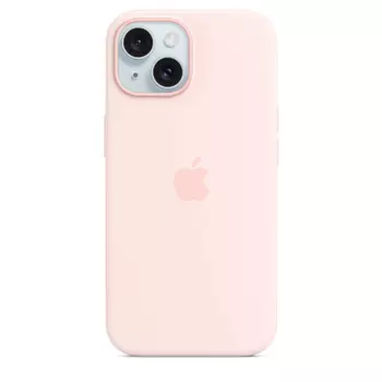 Чехол-накладка Apple Silicone Case with MagSafe для смартфона Apple iPhone 15, силикон/микрофибра, светло-розовый (MT0U3FE/A)