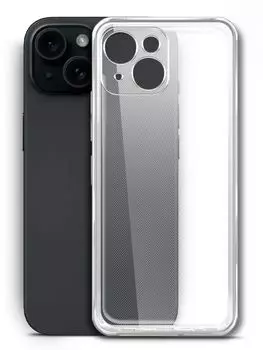 Чехол-накладка BoraSCO для смартфона Apple iPhone 15, силикон, прозрачный (72413)