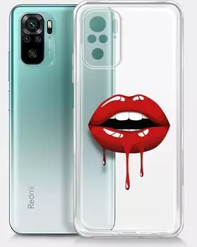 Чехол-накладка BoraSCO для смартфона Xiaomi Redmi Note 10/10s, силикон, прозрачный/принт (51606)