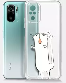 Чехол-накладка BoraSCO для смартфона Xiaomi Redmi Note 10/10s, силикон, прозрачный/принт (51611)