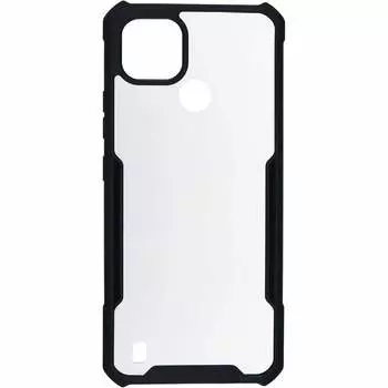 Чехол-накладка CARMEGA Fluo для смартфона Realme C21, термополиуретан, поликарбонат, черный (CAR-SC-RLM21FLBK)