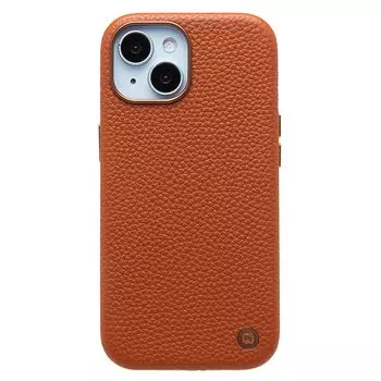 Чехол-накладка Cellis SM030 SafeMag для смартфона Apple iPhone 15, натуральная кожа (зернистая), коричневый (237468)