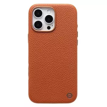 Чехол-накладка Cellis SM030 SafeMag для смартфона Apple iPhone 16 Pro Max, натуральная кожа (зернистая), коричневый (237483)