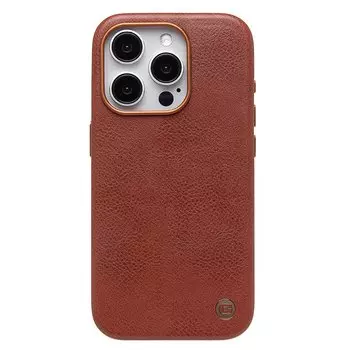 Чехол-накладка Cellis SM031 SafeMag для смартфона Apple iPhone 15 Pro, натуральная кожа, коричневый (237495)