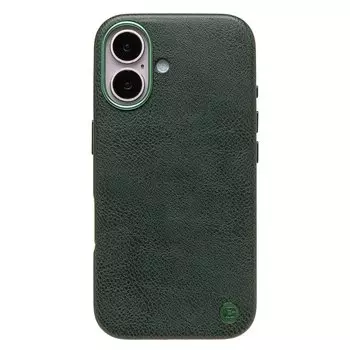 Чехол-накладка Cellis SM031 SafeMag для смартфона Apple iPhone 16, натуральная кожа, темно-зеленый (237500)