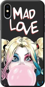 Чехол-накладка Deppa для смартфона Apple iPhone X/XS, TPU, черный Harley quinn (106966)