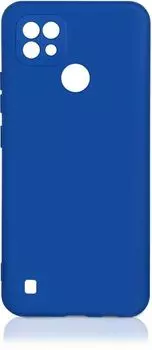 Чехол-накладка DF для смартфона Realme C21, силикон, микрофибра, синий (DF rmOriginal-11)