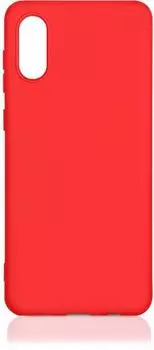 Чехол-накладка DF для смартфона Samsung Galaxy A02, силикон/микрофибра, красный (sOriginal-27)