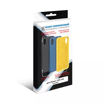 Чехол-накладка DF Силиконовый чехол с микрофиброй для смартфона HONOR 10X Lite, силикон, синий (DF hwOriginal-22)