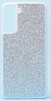 Чехол-накладка для смартфона Samsung SM-G991 Galaxy S21, силикон, белый/серебристый