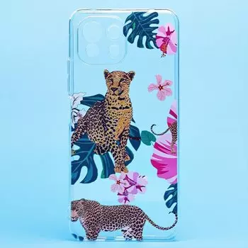 Чехол-накладка для смартфона Xiaomi Mi 11 Lite 5G/ 11 Lite 5G NE, прозрачный с узором (204758)